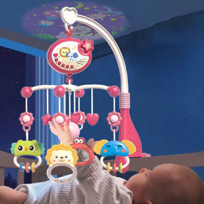 bebe leve bras regarde mobile musical bebe rouge
