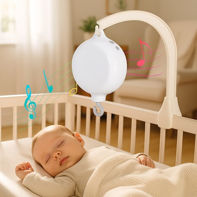 boite a musique fixee mobile bebe dort paisiblement berceau