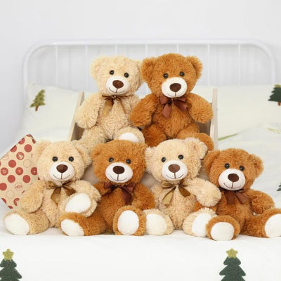 famille-ours-en-peluche-beige-marron
