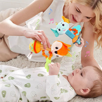 hochet bebe renard main maman-elephant main bebe