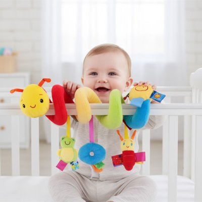 hochet pour bebe enroule barre berceau bebe touche chenille