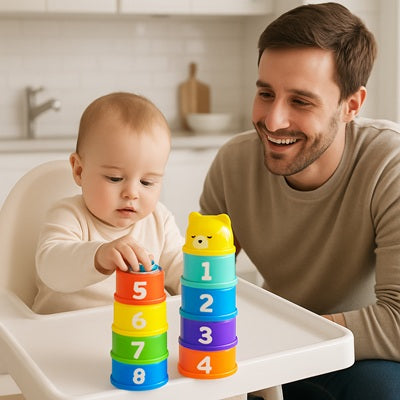 jouet bebe 1 an pose chaise haute bebe joue