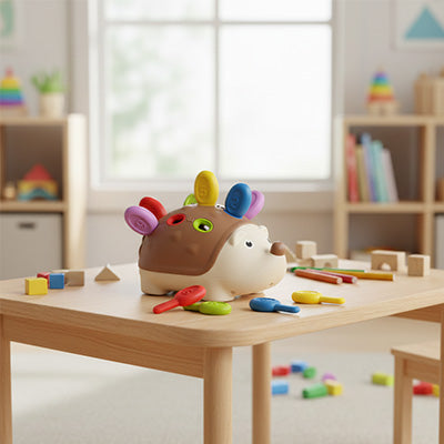 jouet eveil bebe herisson pose table salon