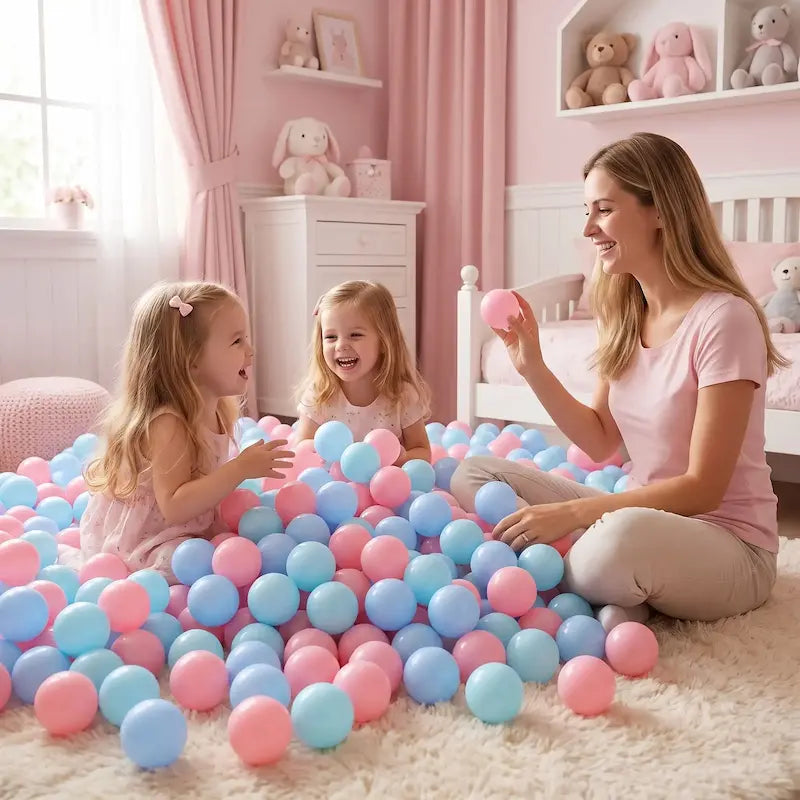 jumelles tapis jouent balles piscine à balles avec maman