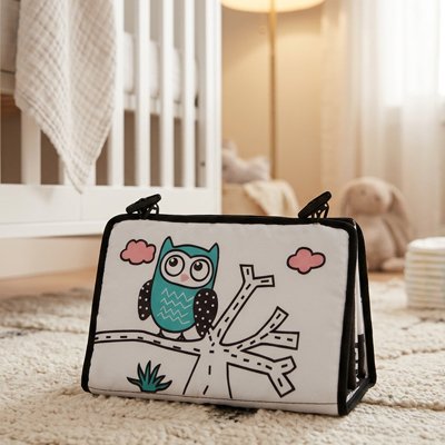 livre bebe en tissus hibou pose tapis chambre