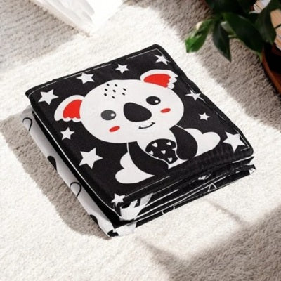 livre bebe noir et blanc panda joyeux