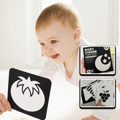 livre pour bebe carte noir blanc regarde par bebe