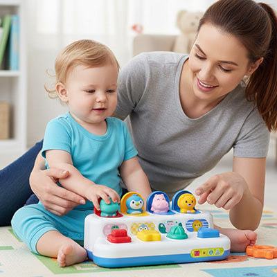 maman apprend bebe a jouer jouet pour bebe piano