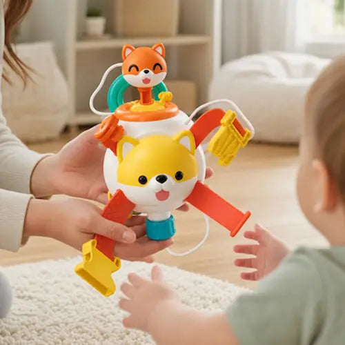 maman donne bébé jouet bebe