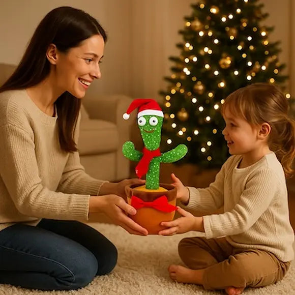 maman donne fille peluche interactive cactus bebe noël