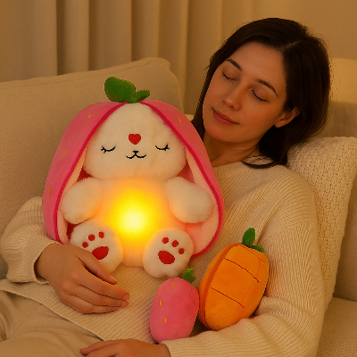 maman dort paisiblement avec peluche qui respire