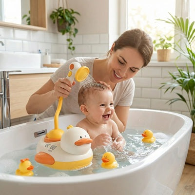 maman lave tete bebe avec pommeau jouet baignoire pour bebe