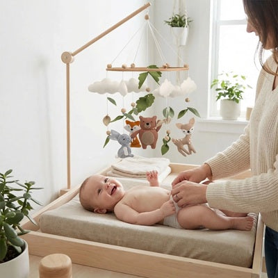 mobile bebe ourson fixe table langer bebe maman change couche