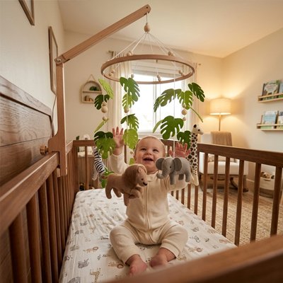Mobile pour bébé bébé assis leve bras attrape hochets suspendus