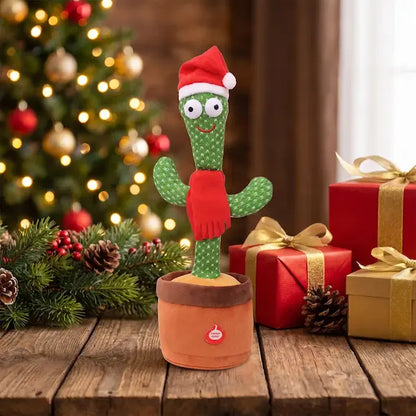 peluche interactive cactus bebe classique près sapin noël