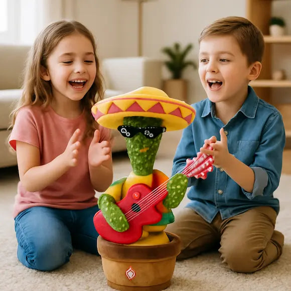 peluche interactive cactus mexicain guitariste amuse petits enfants