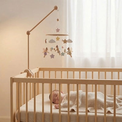 support en bois pour mobile fixe berceau bebe dort