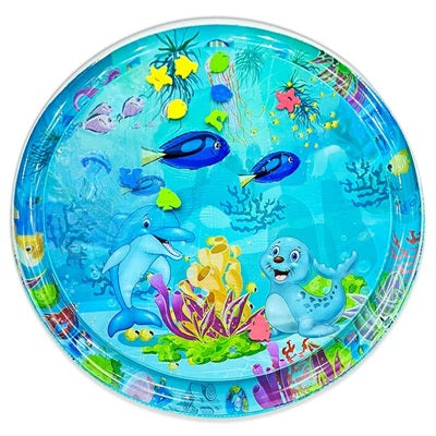 tapis de jeu bebe bleu profond rond