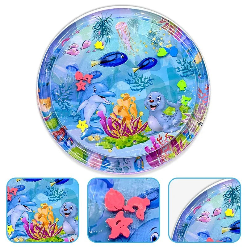tapis de jeu bebe violet motifs ocean detailles