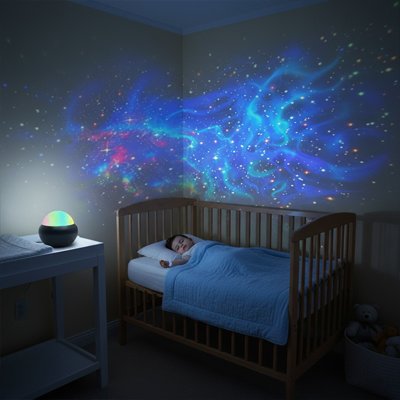 veilleuse projection bebe projette galaxie chambre bebe dort berceau